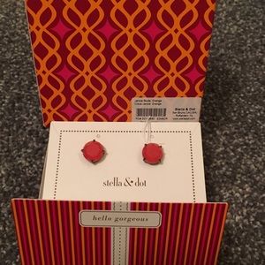 Stella and Dot Janice Studs - orange